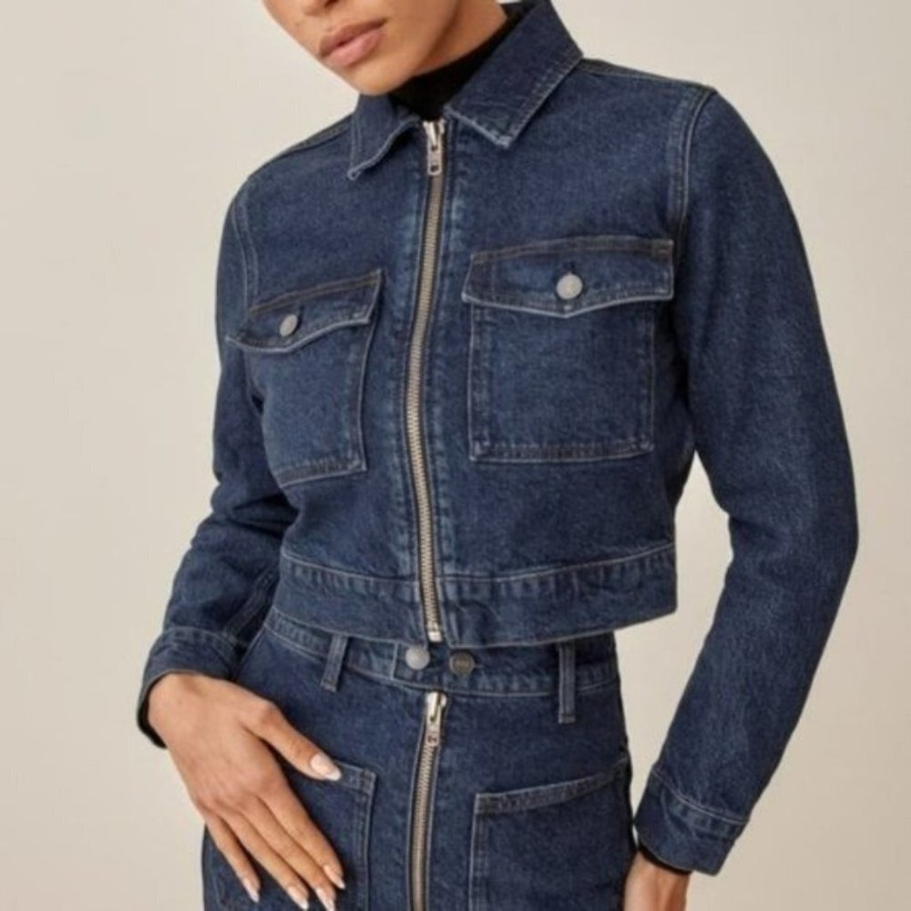 Reformation Smith Denim Jacket in Amani Size Large